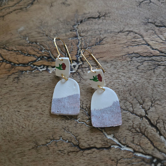 Red Rose Tea Earrings