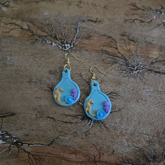 Ocean in a Glass Bottle Earrings