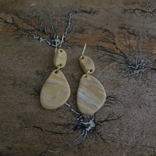 Yellow Marble Earrings